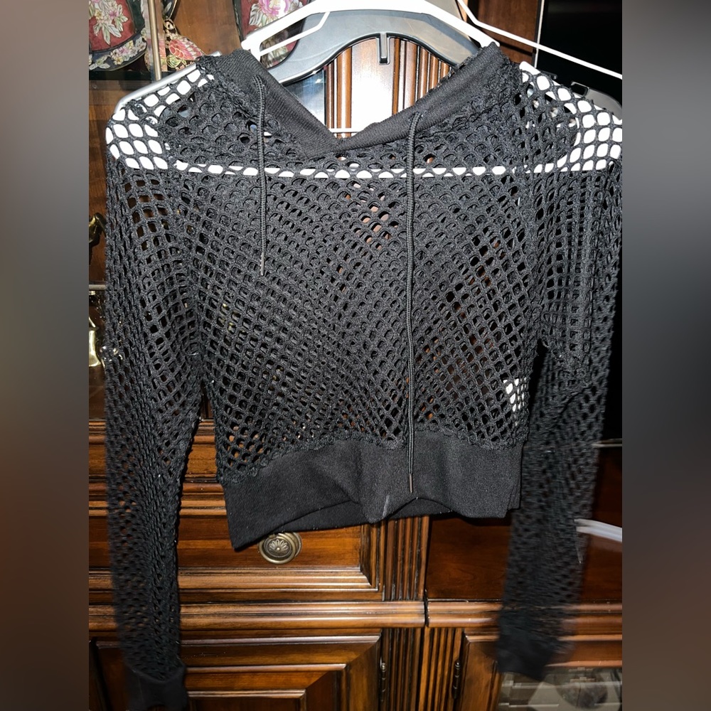 Shein long sleeve fishnet top
